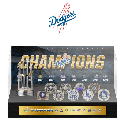 Los Angeles Dodgers MLB World Series Championship Trophy And Ring Display Case
