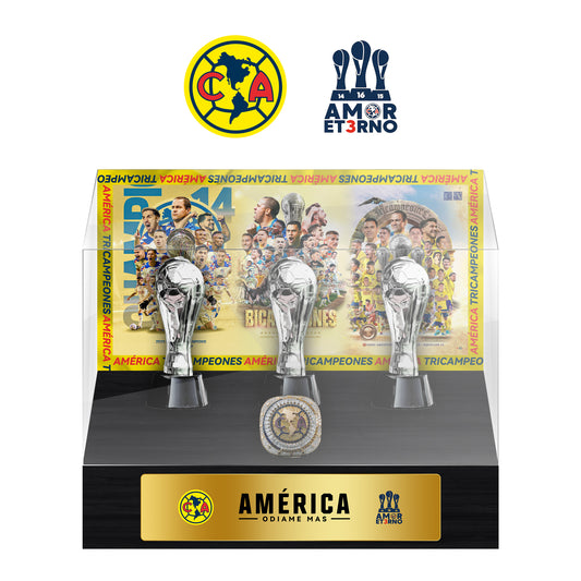 América Tricampeones Football Championship Trophy Display Case