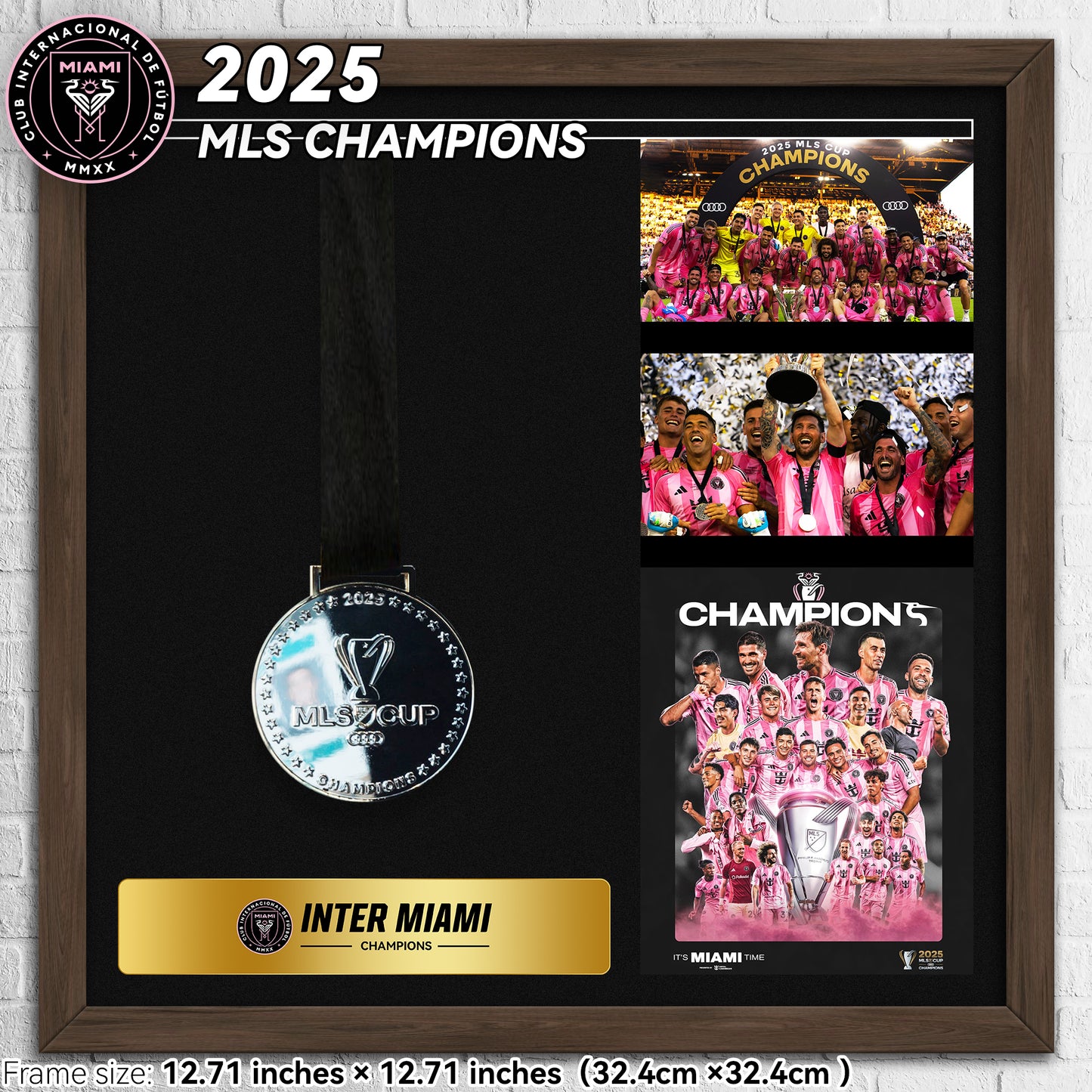 2025 Inter Miami MLS Champions Medal Frame