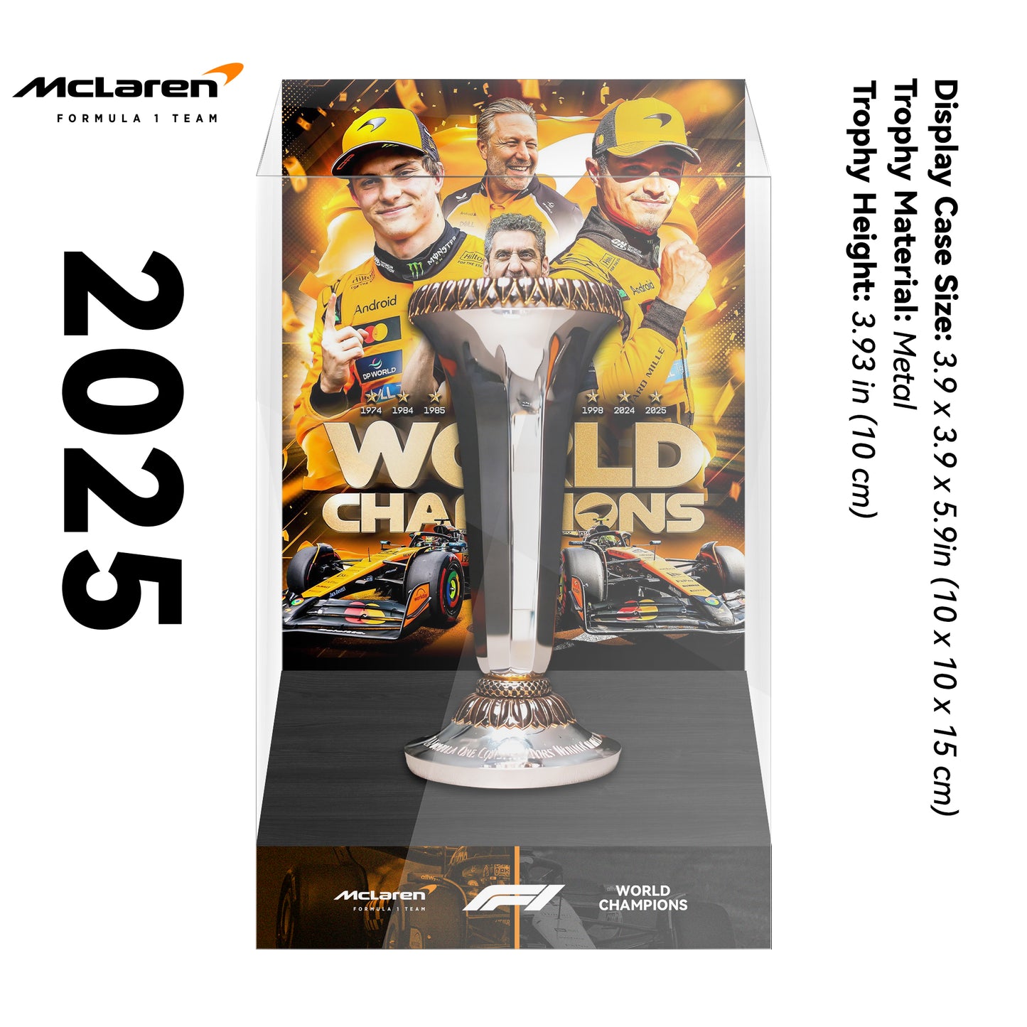 2025 McLaren Formula One World Constructors' Champions Trophy Display Case