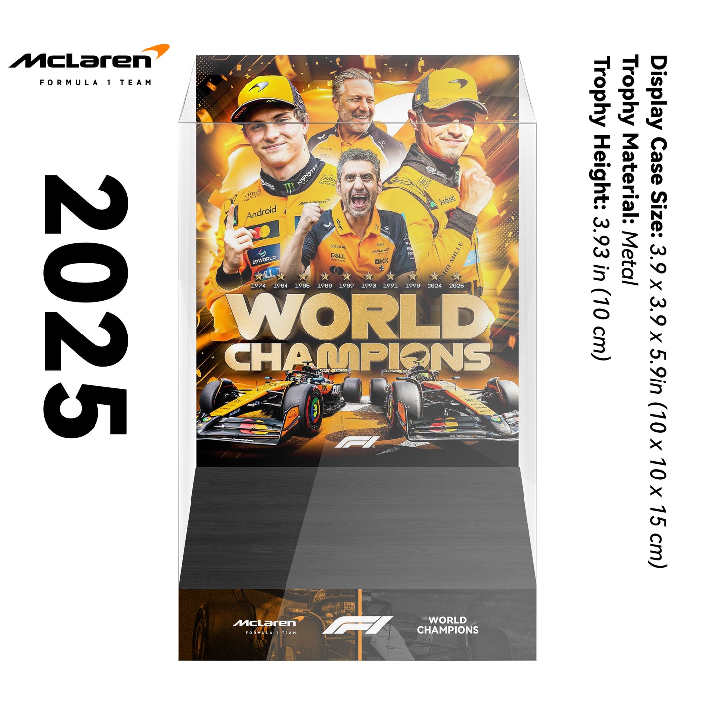 2025 McLaren Formula One World Constructors' Champions Trophy Display Case