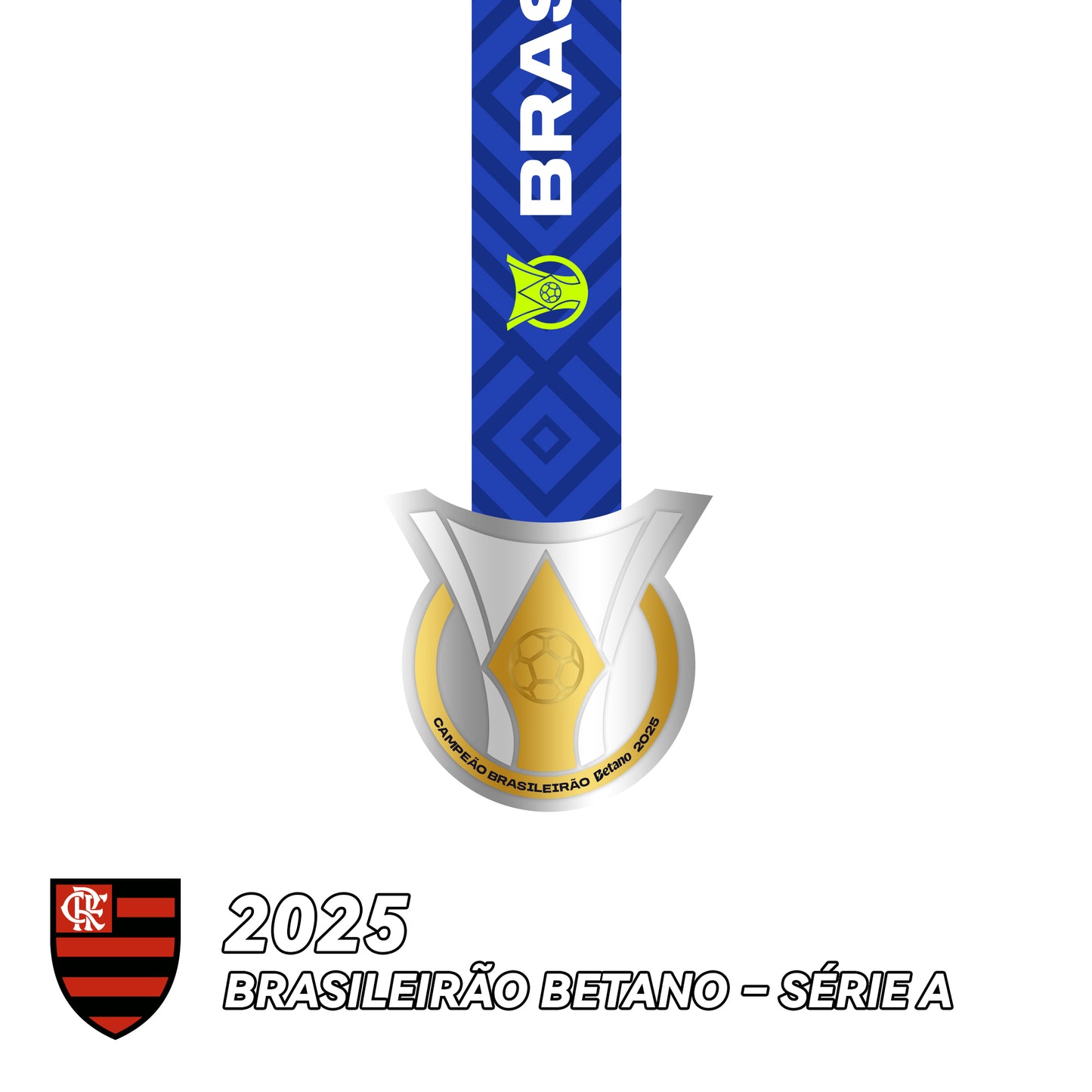2025 Flamengo Brazilian Championship Series A Football Medal Frame
