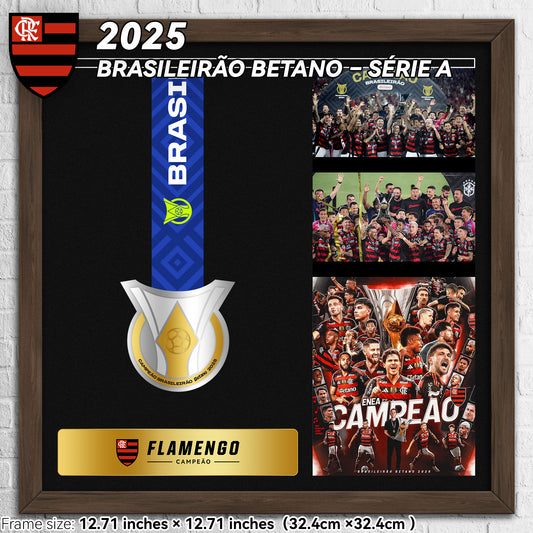2025 Flamengo Brazilian Championship Series A Football Medal Frame