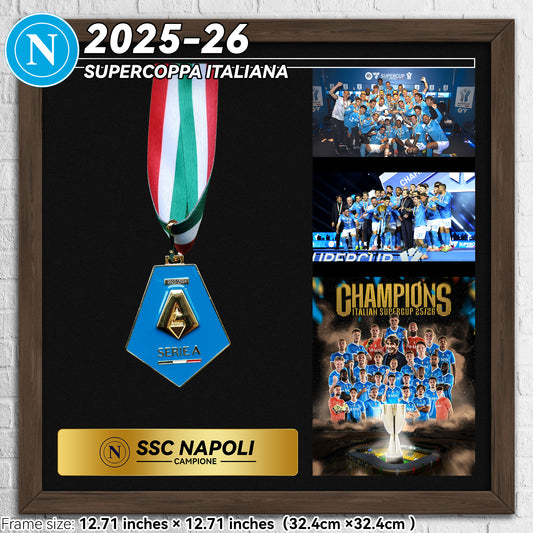 2025–26 Napoli Supercoppa Italiana Football Medal Frame