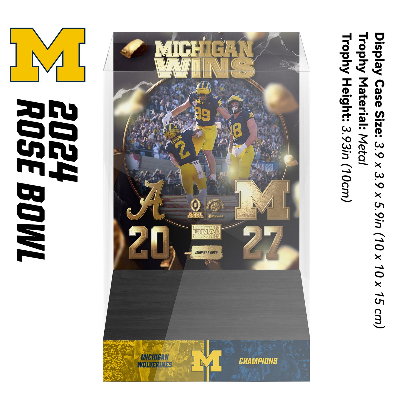 Rose Bowl Championship Trophy Display Case