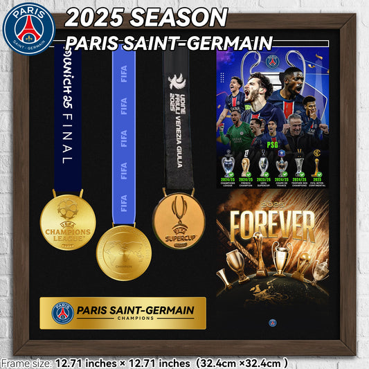 2025 Paris Saint-Germain 6× Champions Medal Frame