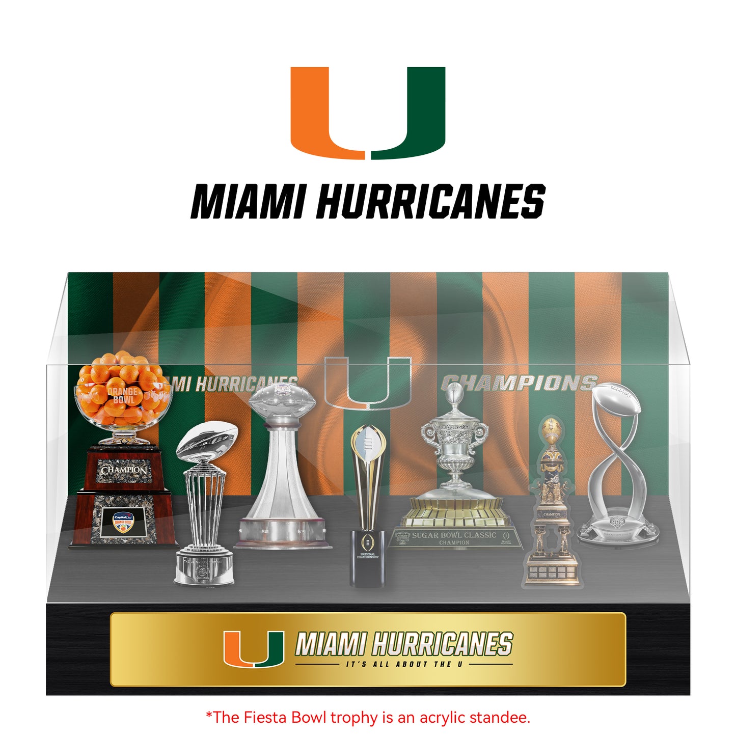 Miami Hurricanes Champions Trophy Display Case
