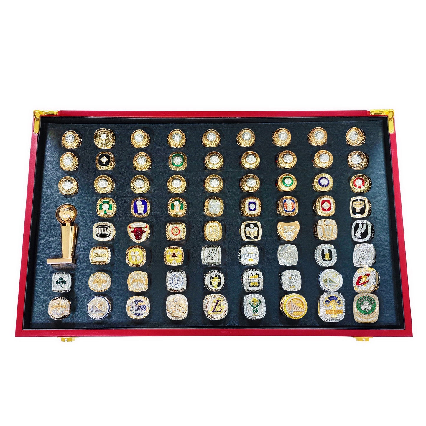 NBA Championship 69 Rings And Trophy Gift Box (1955-2024 years)