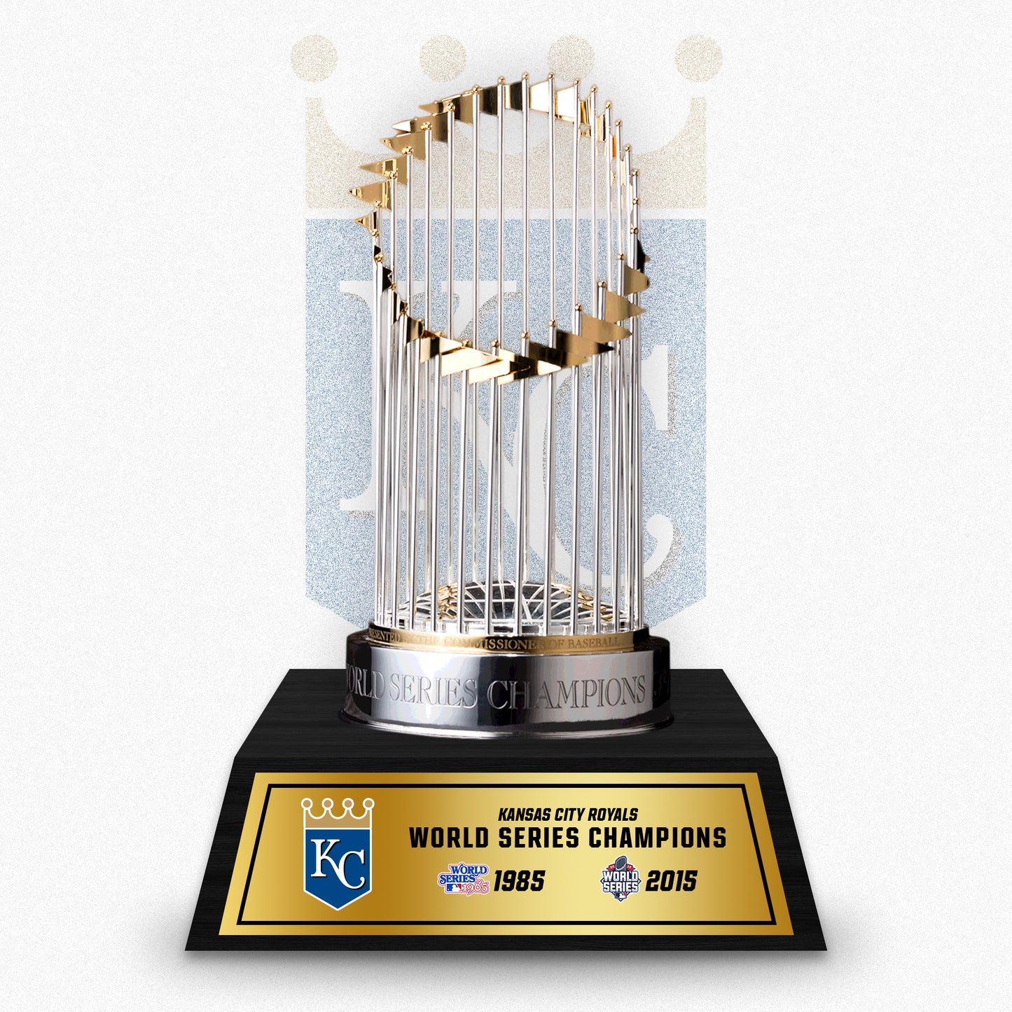 [MLB] Kansas City Royals World Series Commissioner's Trophy 11.8"(30cm) With Wooden Base