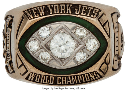 1968 New York Jets Super Bowl Championship Ring