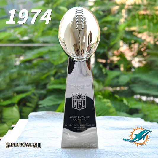 [NFL]1974 Vince Lombardi Trophy, Super Bowl 8, VIII Miami Dolphins