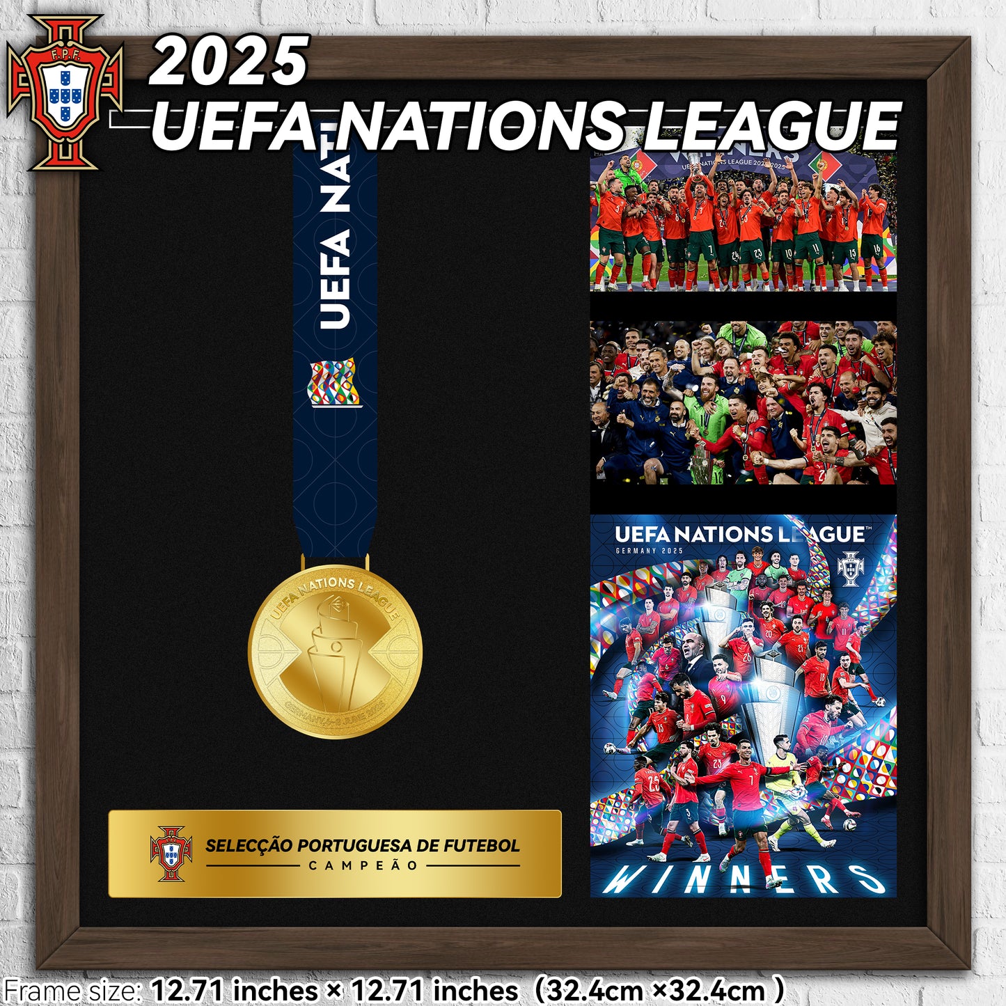 2024 - 25 Portugal Cristiano Ronaldo UEFA Nations League Champions Medal Photo Frame