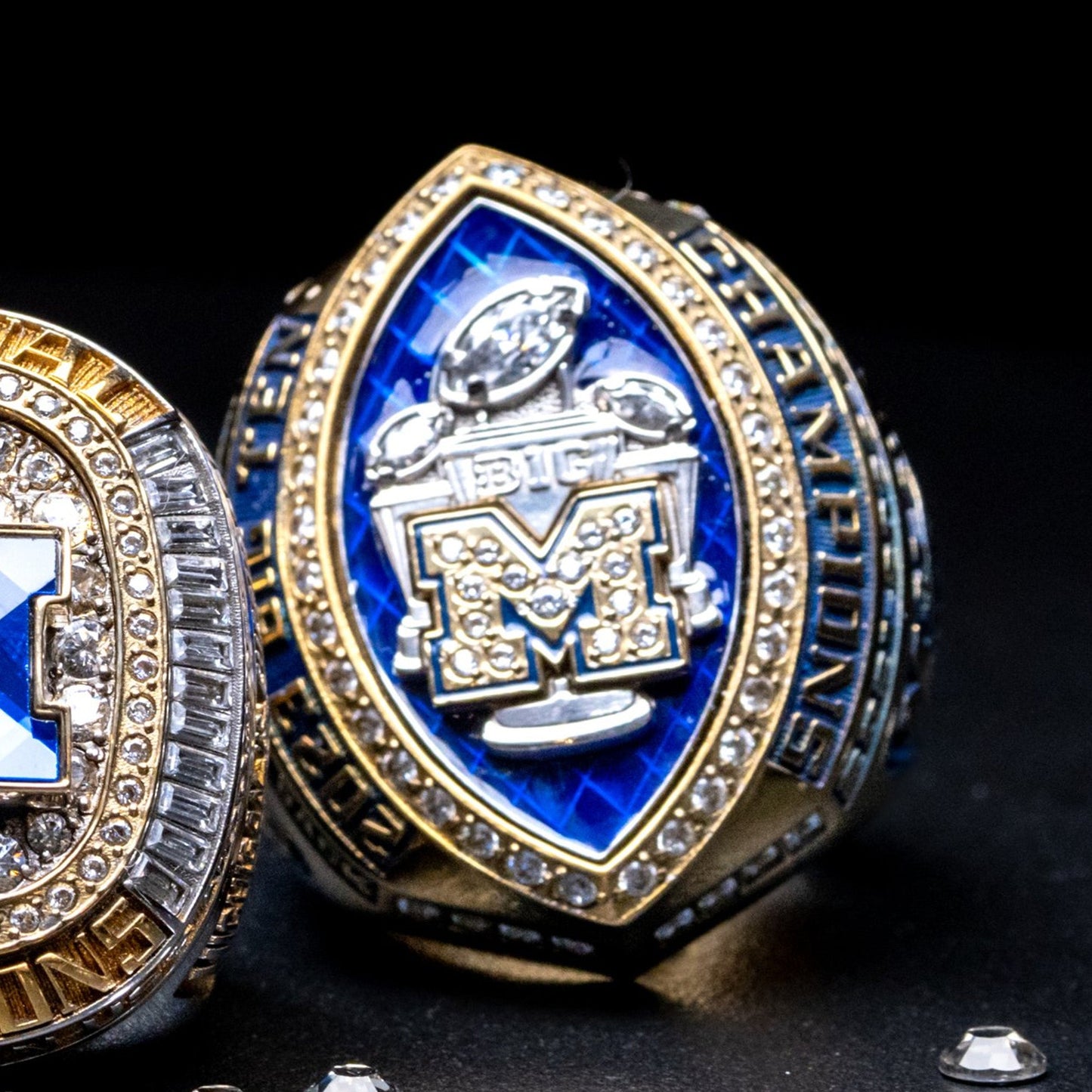 2023 Michigan Wolverines Back To Back To Back Football Big Ten National Team Ring-Official Version