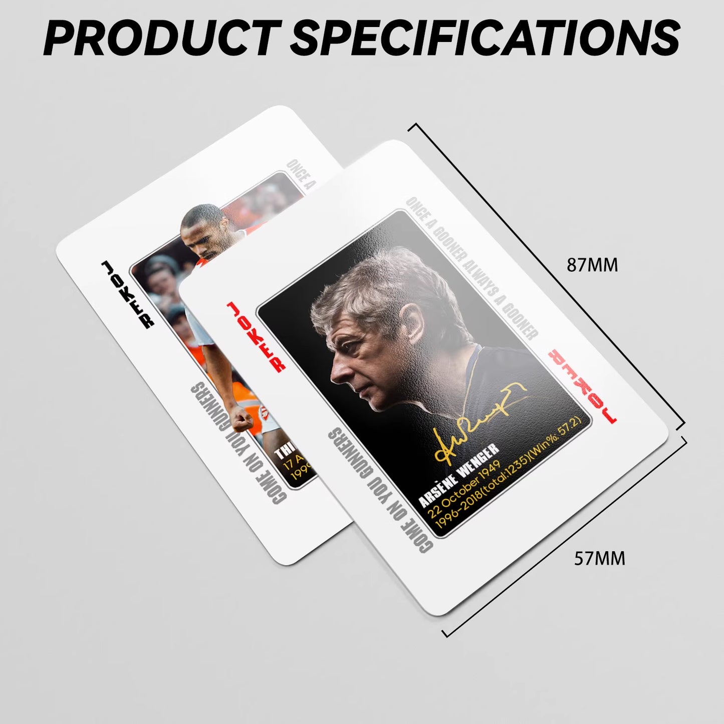 Arsenal Legends Commemorative Collection Poker Cards Collectible Cards