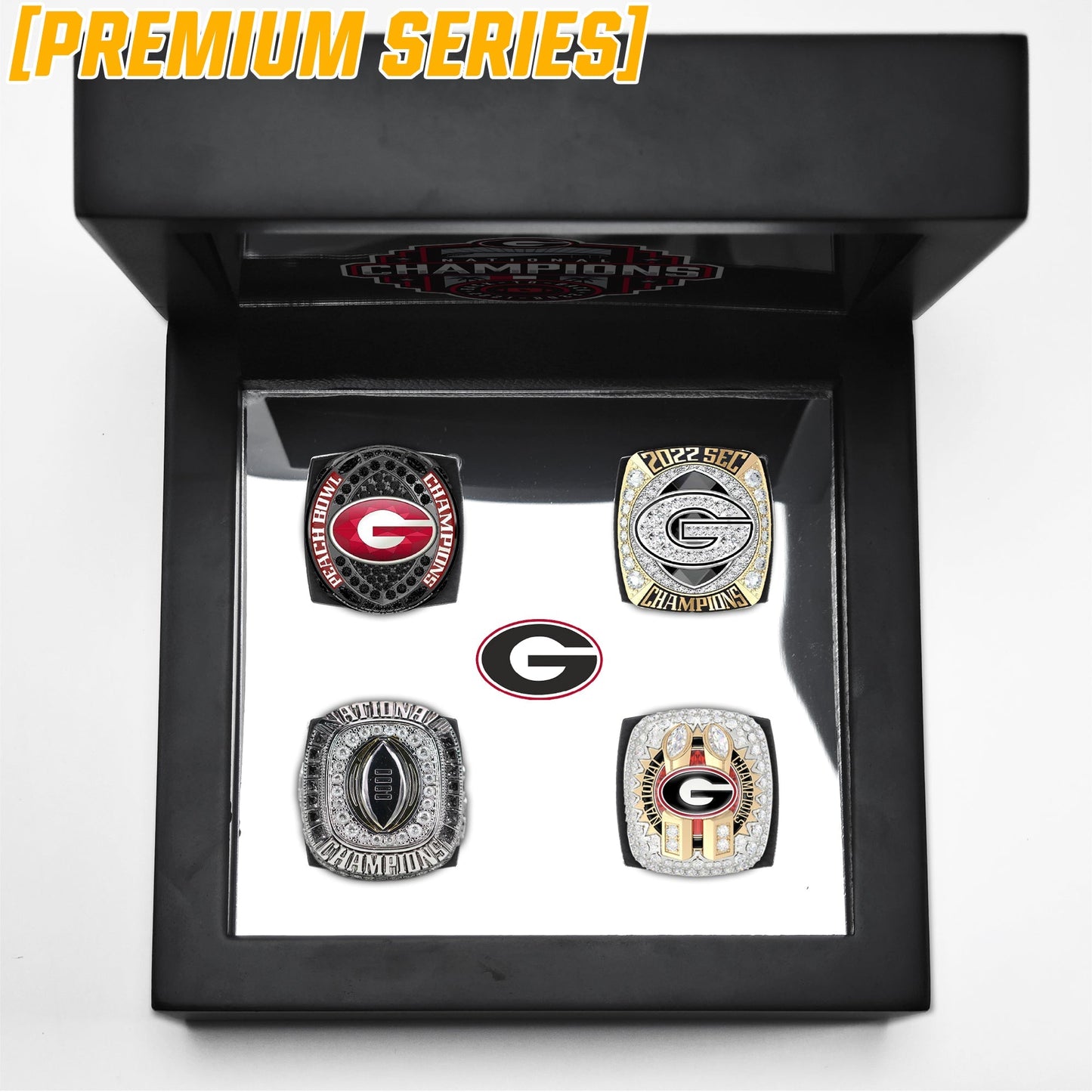 [Premium Series] Georgia Bulldogs 2022 Perfect Season 4 Championship Rings Set