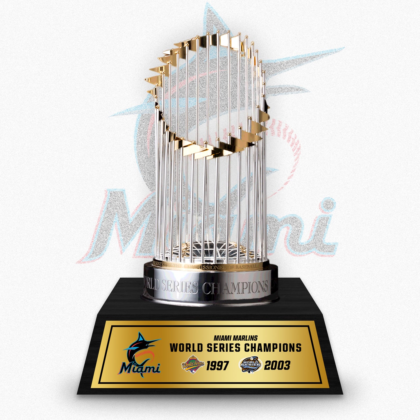 [MLB] Miami Marlins World Series Commissioner's Trophy 11.8"(30cm) With Wooden Base