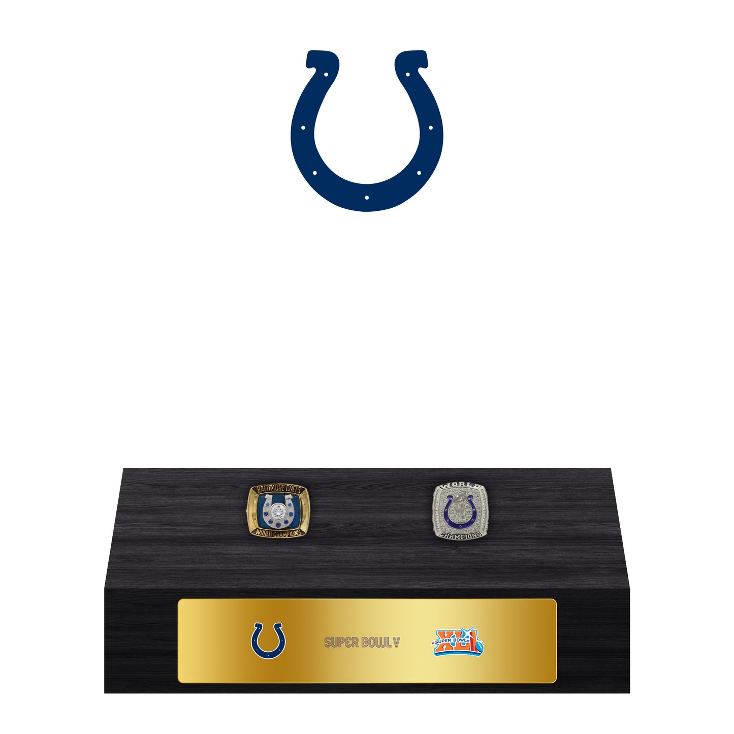 Indianapolis Colts Super Bowl Championship Trophy Ring Display Case