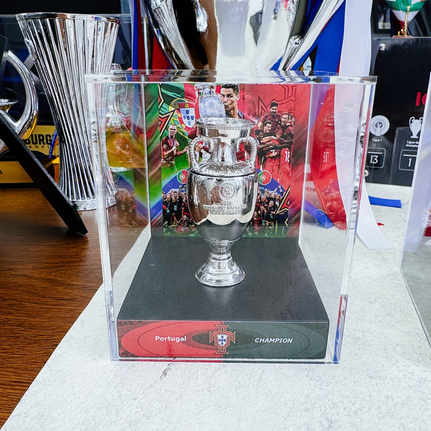 Portugal European Cup Cristiano Ronaldo Commemorative Trophy Display Case