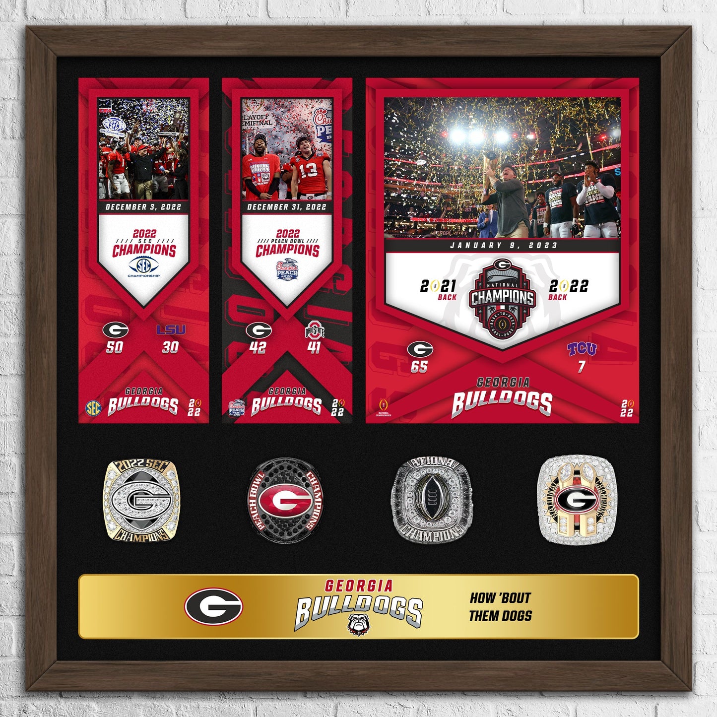 2022 Georgia Bulldogs Championship Ring Pendant Photo Frame