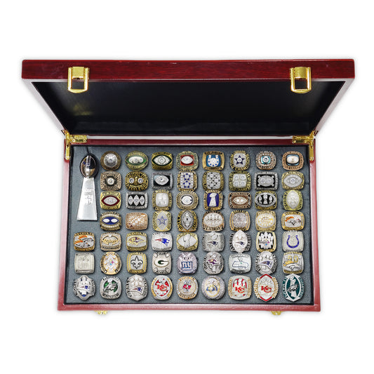 59 rings + box + trophy set Super Bowl Championship rings (1966-2024 years) NFL