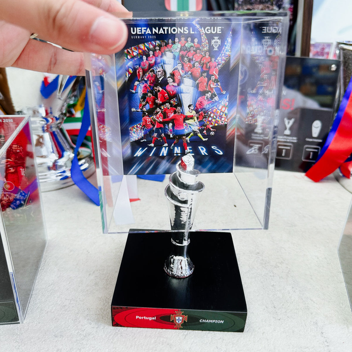UEFA Nations League Portugal Cristiano Ronaldo Memorial Trophy Display Case