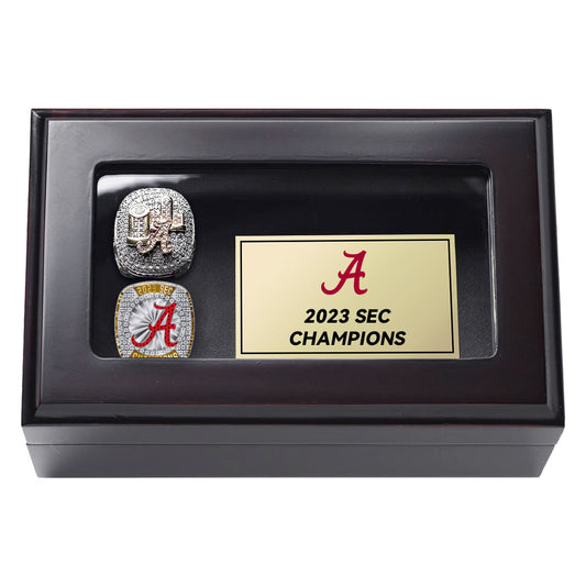 2023 Alabama NCAA SEC Basketball and Football Championship Rings Box