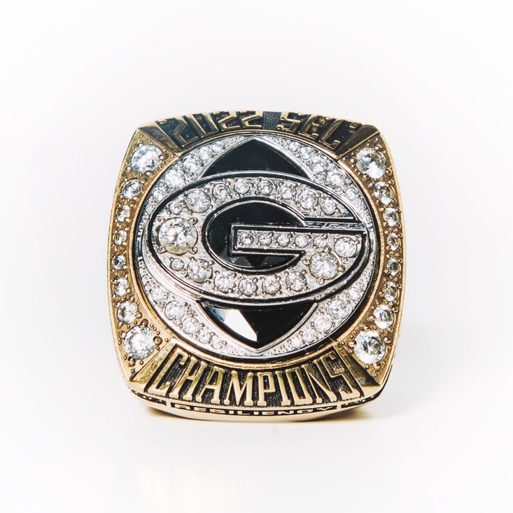 2022/23 Georgia Bulldogs  College  National Champions & SEC & Peach Bow & CFP  4 Championship Rings Box  NCAA