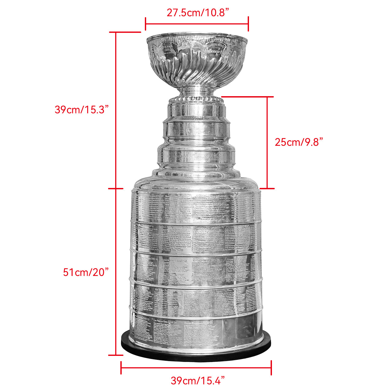 [Resin Version 90cm Height]NHL Stanley Cup Trophy  Full Size With All Champions Engraved