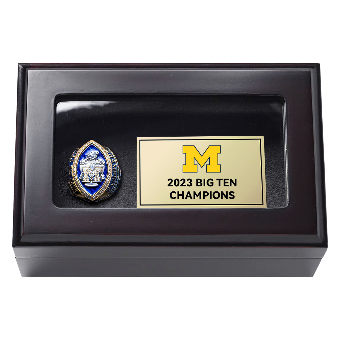 2023 Michigan Wolverines Back To Back To Back Football Big Ten National Team Ring-Official Version