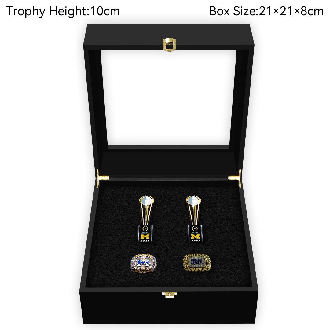 Michigan Wolverines College CFP National Championship NCAA Trophy&Ring Box 2+2-Official Version