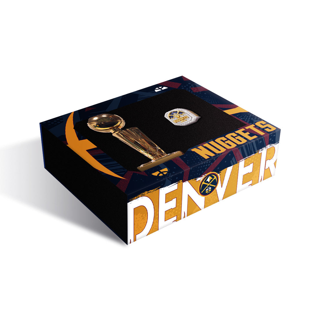 Gift Box 2023 Denver Nuggets Championship Trophy NBA Ring - Official Edition