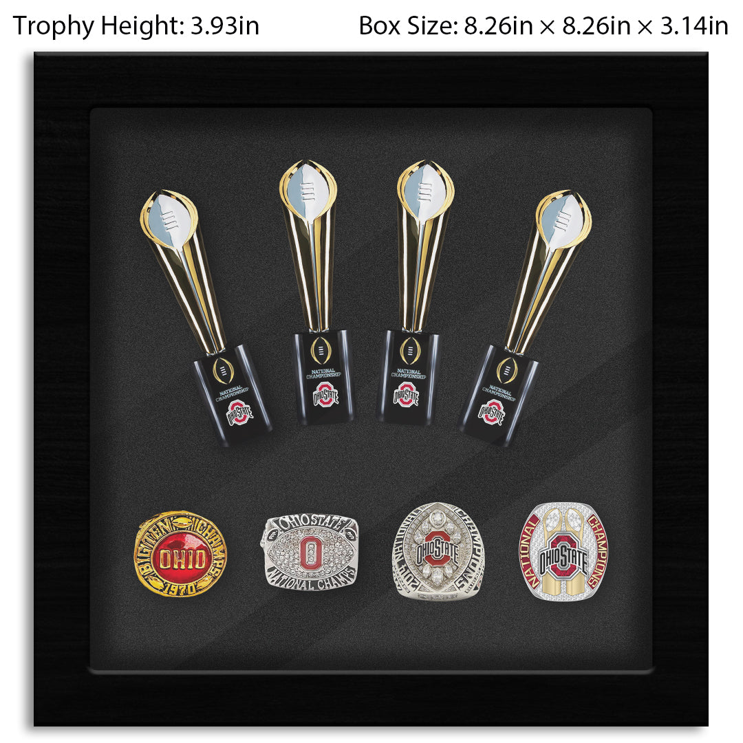 Ohio State Buckeyes College CFP National Championship NCAA Trophy&Ring Box 3+3