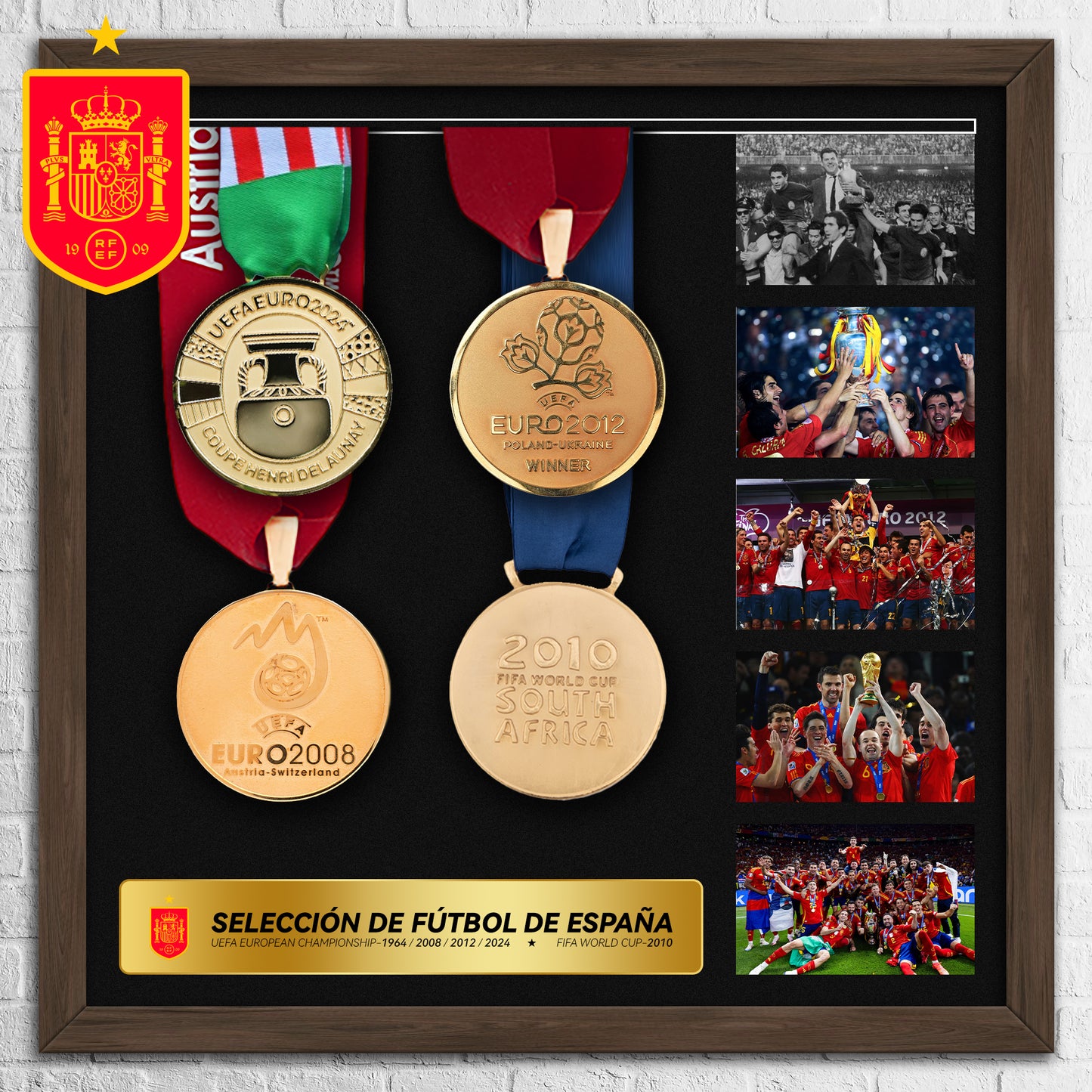 Spain National Football Team 4 Medals Football Medal Frame