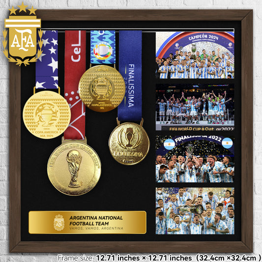 2024 Argentina Champions Football 4 Medals Frame