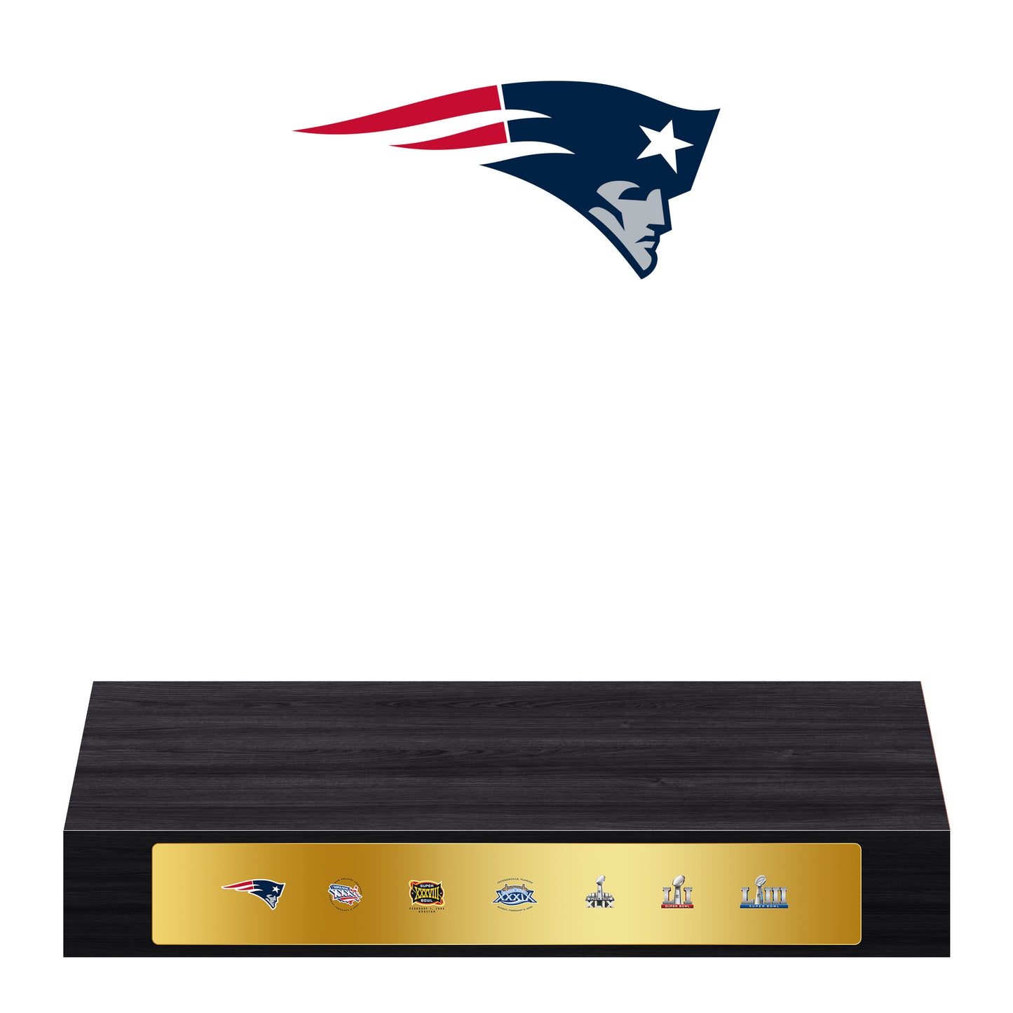 New England Patriots Super Bowl Championship Trophy Ring Display Case