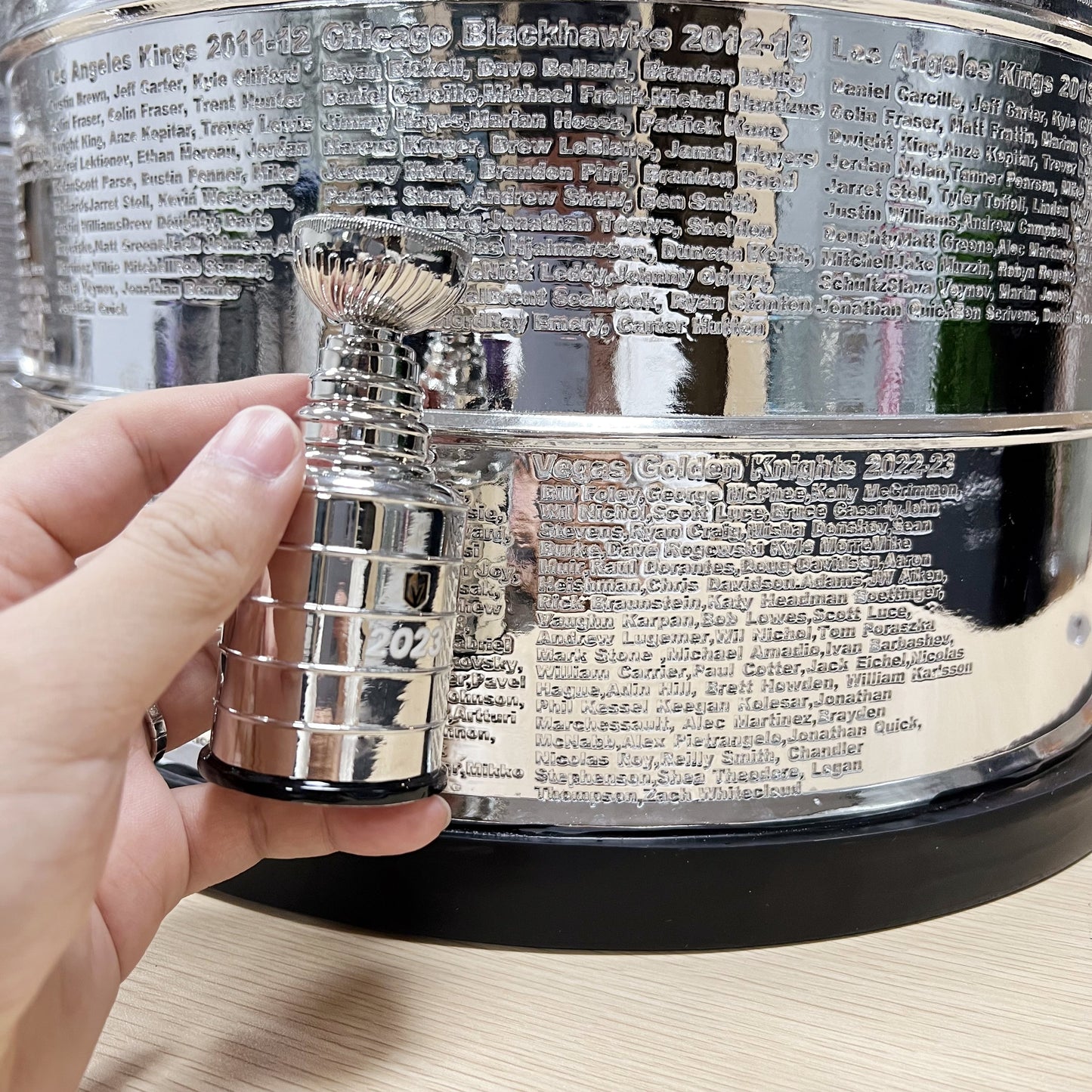 [Resin Version 90cm Height]NHL Stanley Cup Trophy  Full Size With All Champions Engraved