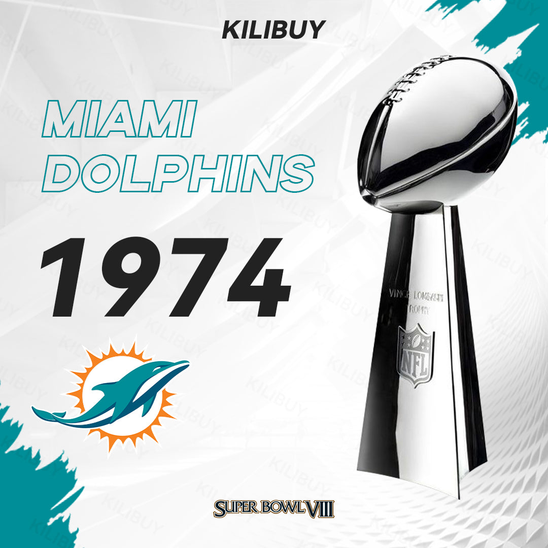 [NFL]1974 Vince Lombardi Trophy, Super Bowl 8, VIII Miami Dolphins