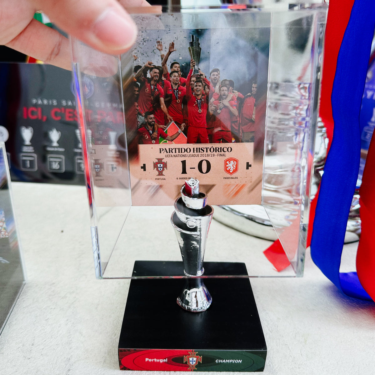 UEFA Nations League Portugal Cristiano Ronaldo Memorial Trophy Display Case