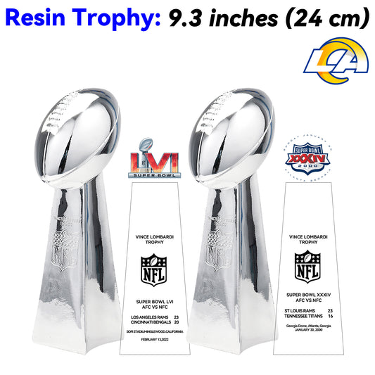 Los Angeles Rams 2 Super Bowl trophies