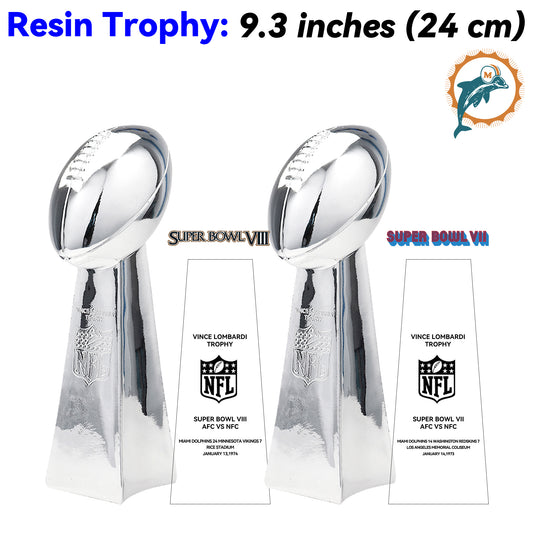 Miami Dolphins 2 Super Bowl trophies