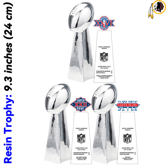 Washington Redskins 3 Super Bowl trophies