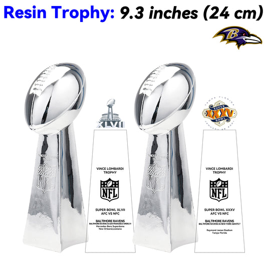 Baltimore Ravens 2 Super Bowl trophies