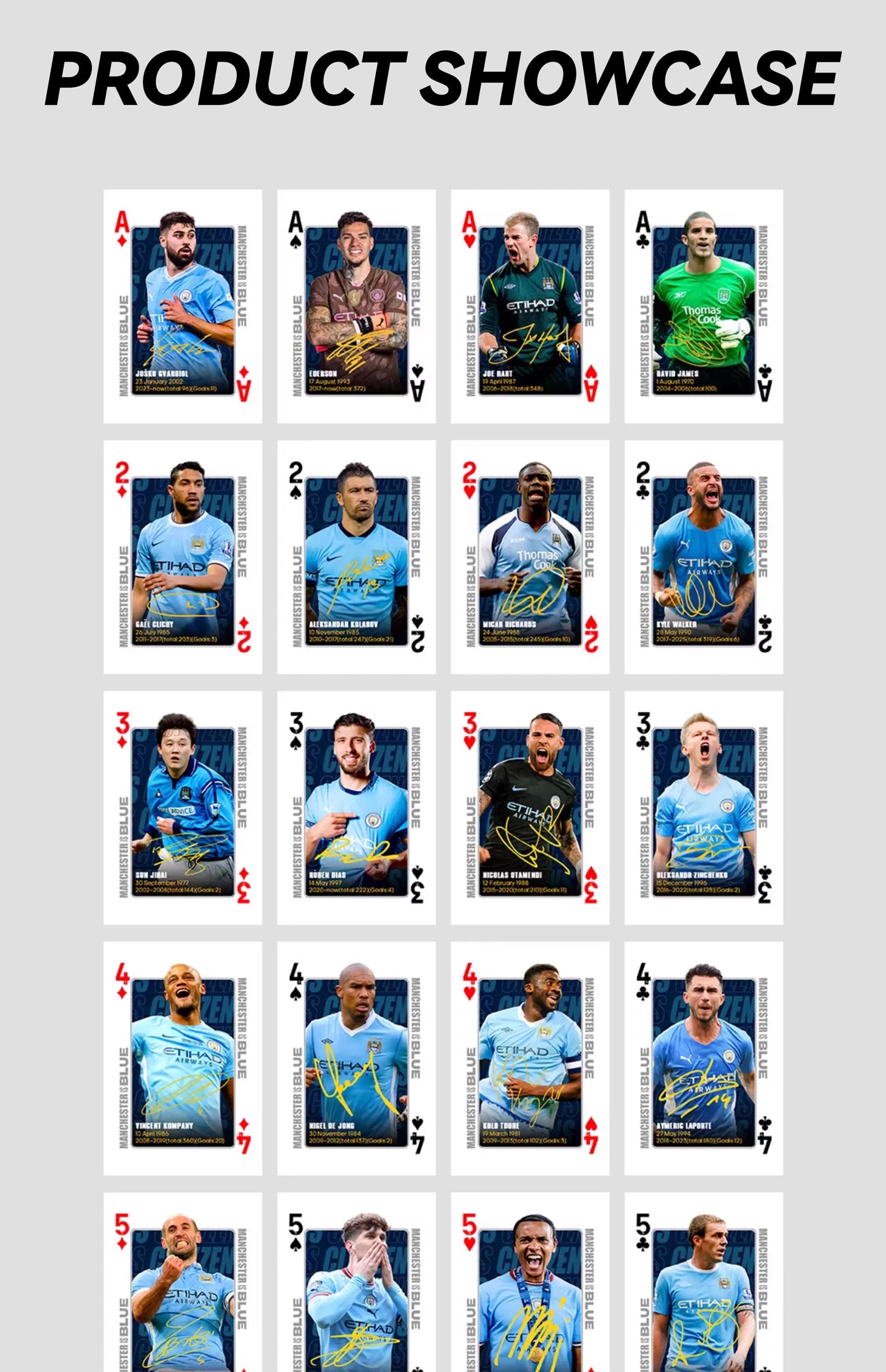 Manchester City Commemorative Collection Poker Cards