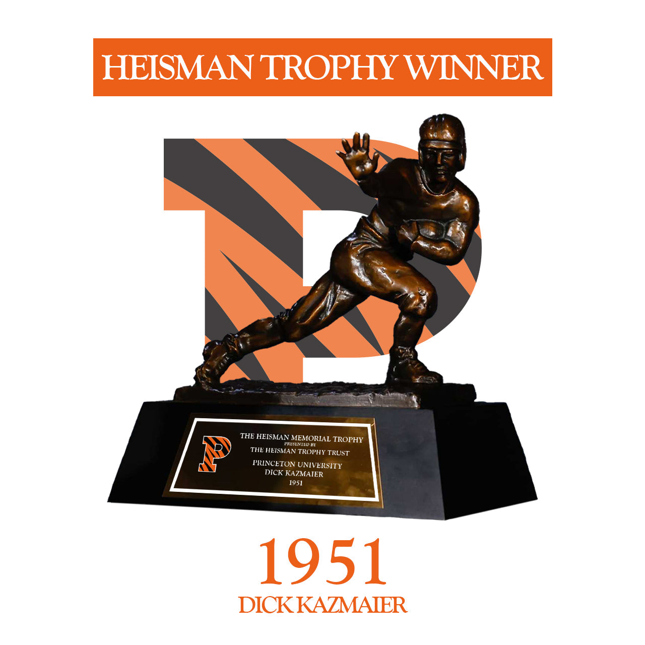 Princeton 1951 Dick Kazmaier NCAA Heisman Trophy