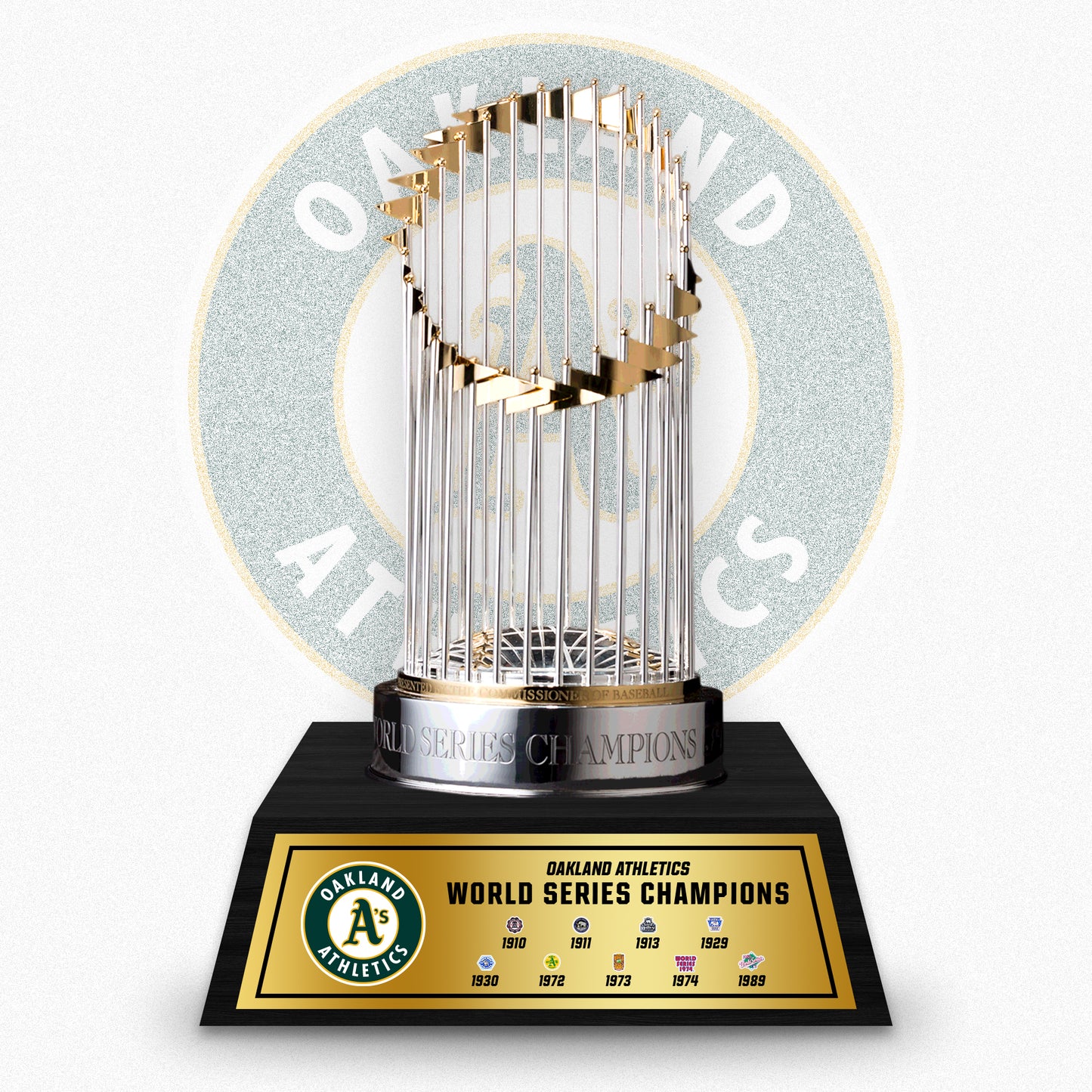 [MLB] Oakland Athletics World Series Commissioner's Trophy 11.8"(30cm) With Wooden Base