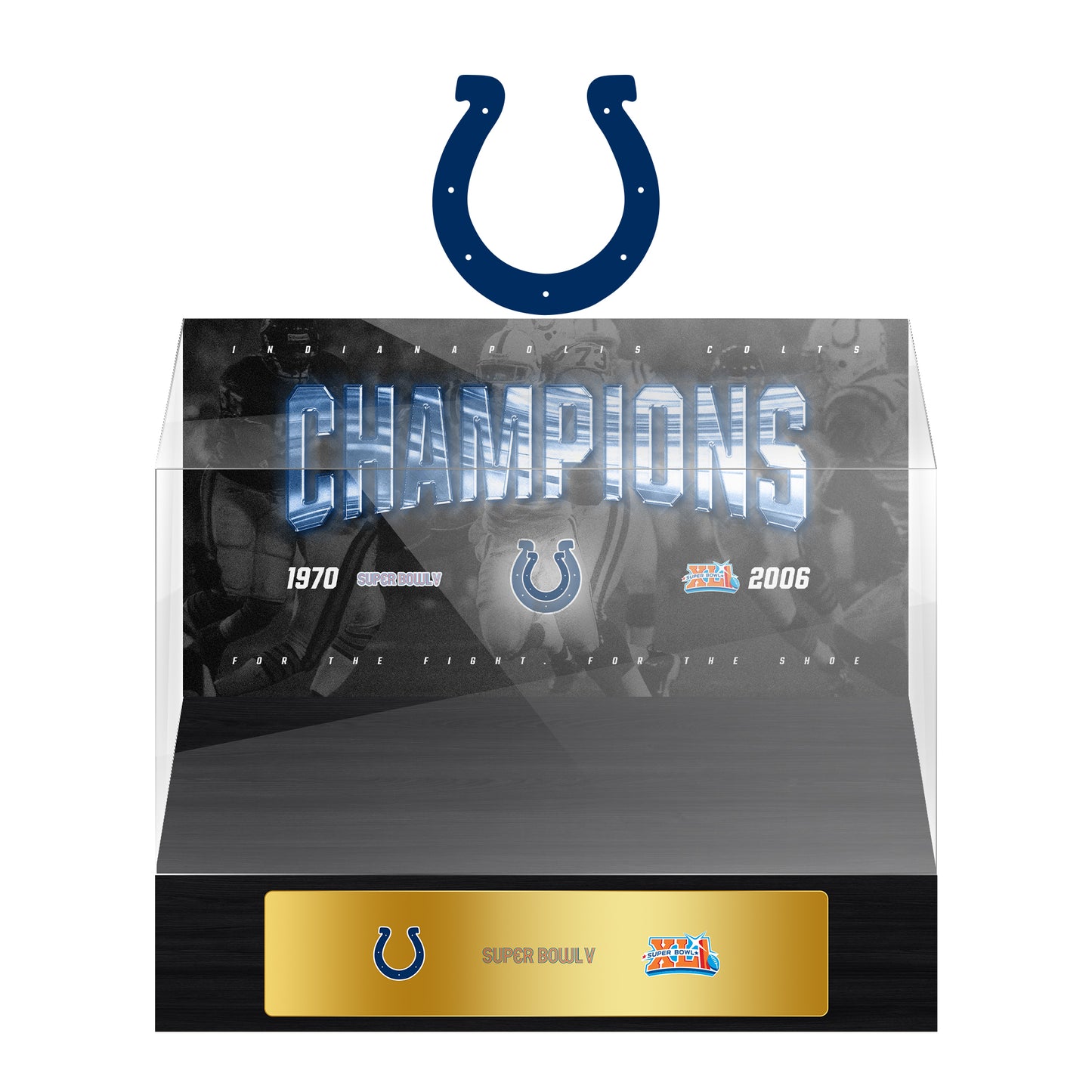 Indianapolis Colts Super Bowl Championship Trophy Ring Display Case