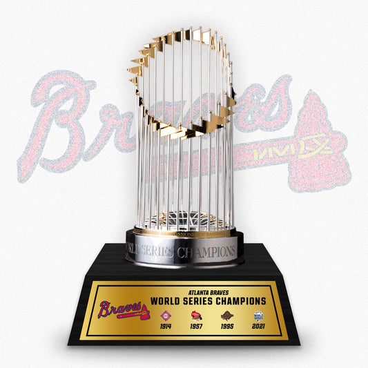 [MLB] Atlanta Braves World Series Commissioner's Trophy 11.8"(30cm) With Wooden Base