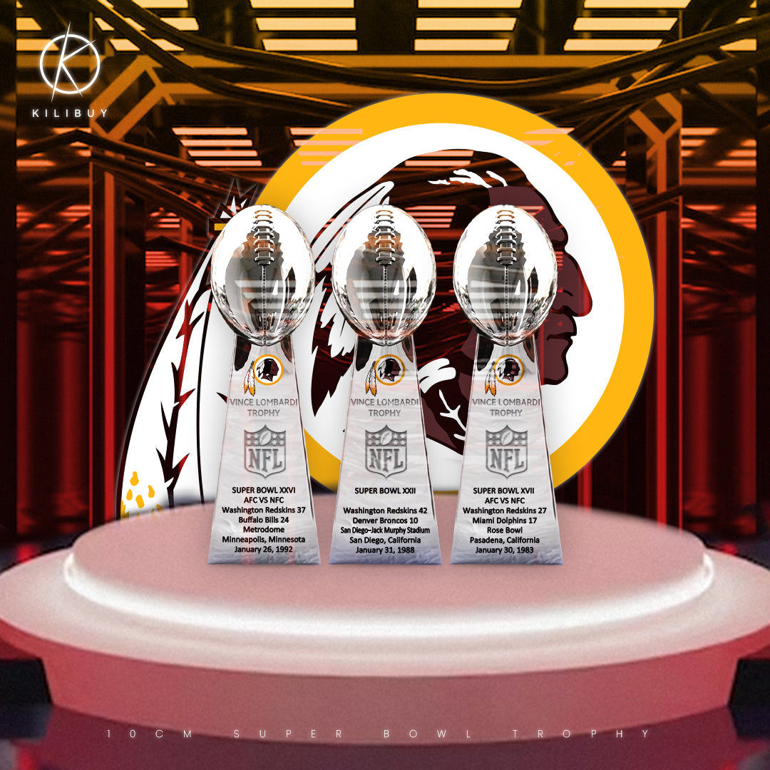 Washington Redskins 3 Super Bowl trophies