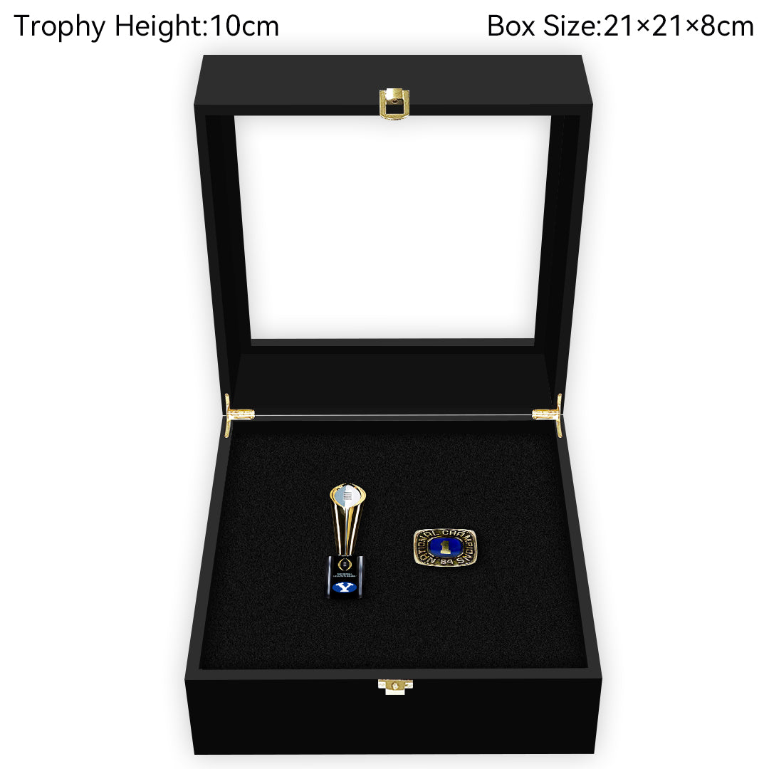 Brigham Young Cougars CFP National Championship NCAA Trophy&Ring Box