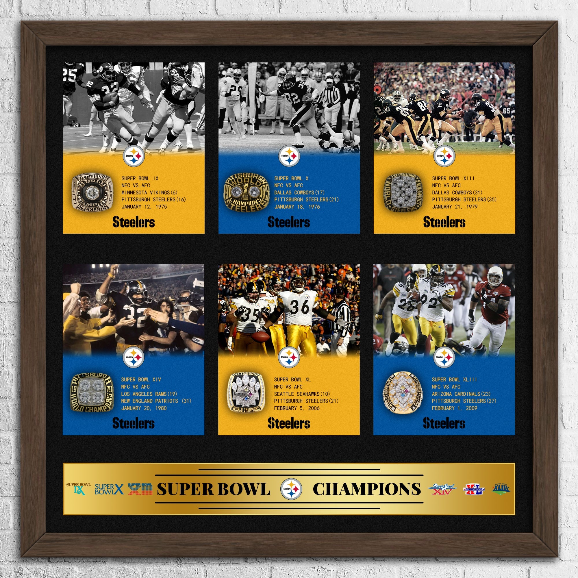 Pittsburgh Steelers NFL Super Bowl Championship Ring Pendant Frame ...